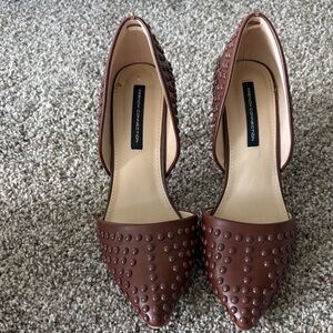 French Connection Brown Studded Heels